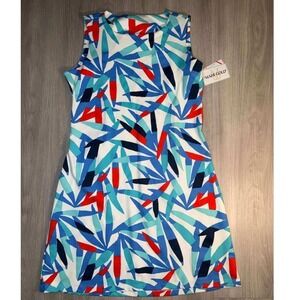 Mahi Gold Womens Sleeveless Leaf Print Dress Size L